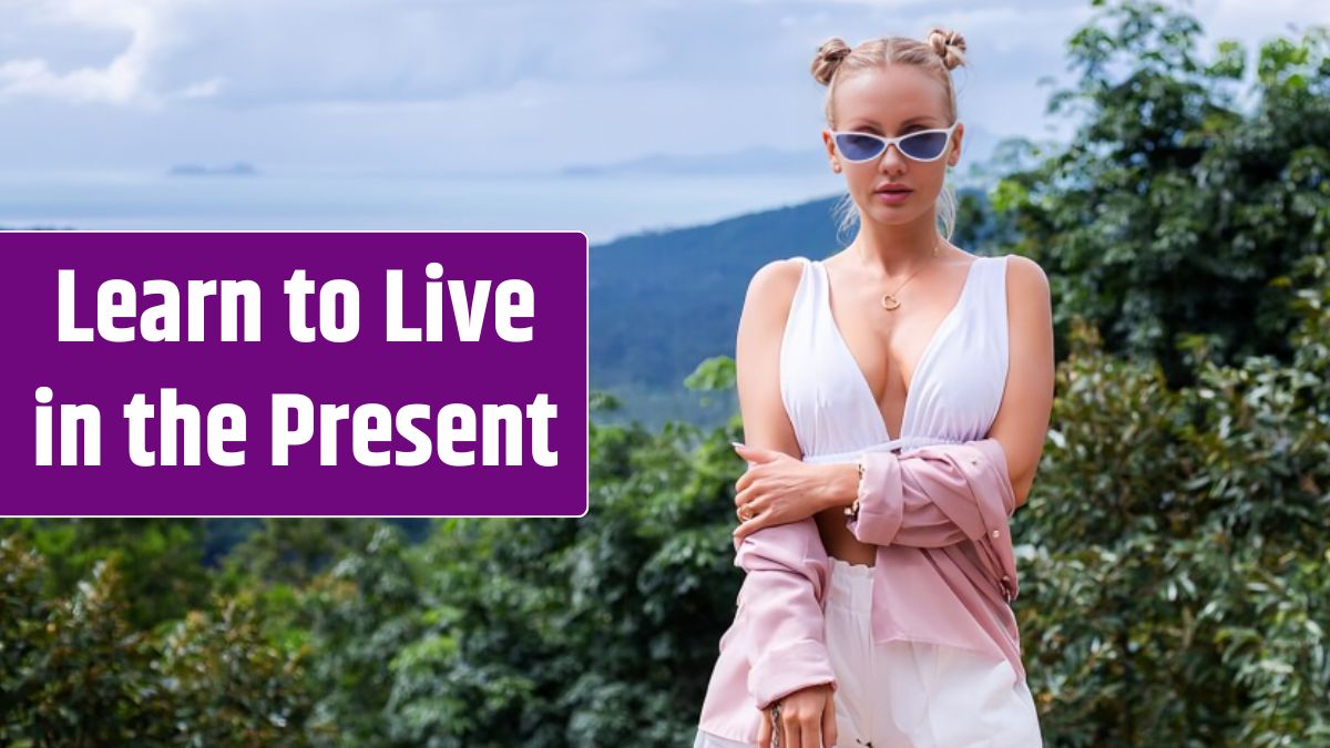 European stylish woman blogger tourist stands on the top of mountain with amazing tropical view of Koh Samui island Thailand Fashion outdoor portrait of female.