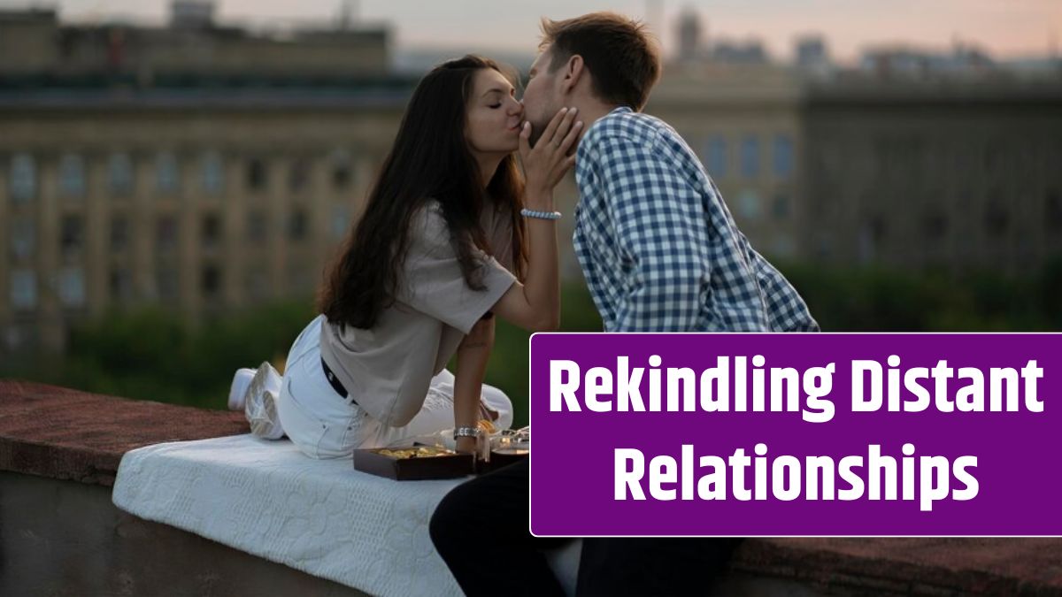 Man and woman enjoying the serene beauty of a sunset from a rooftop ledge.