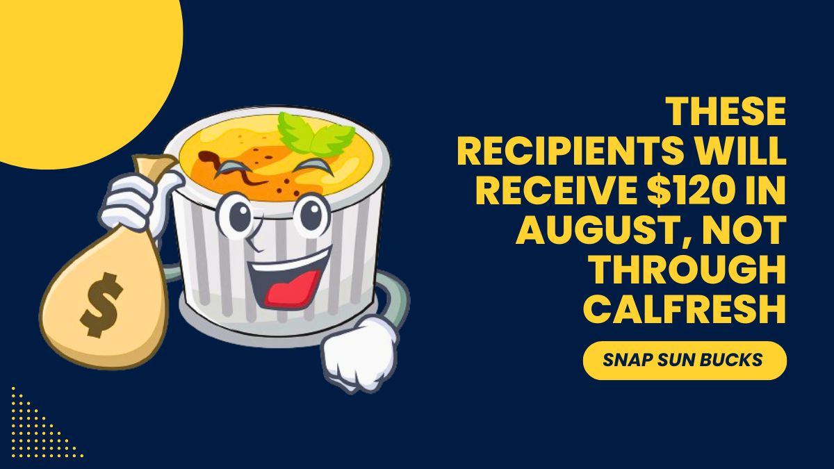 SNAP SUN Bucks - These Recipients Will Receive $120 in August, Not Through CalFresh